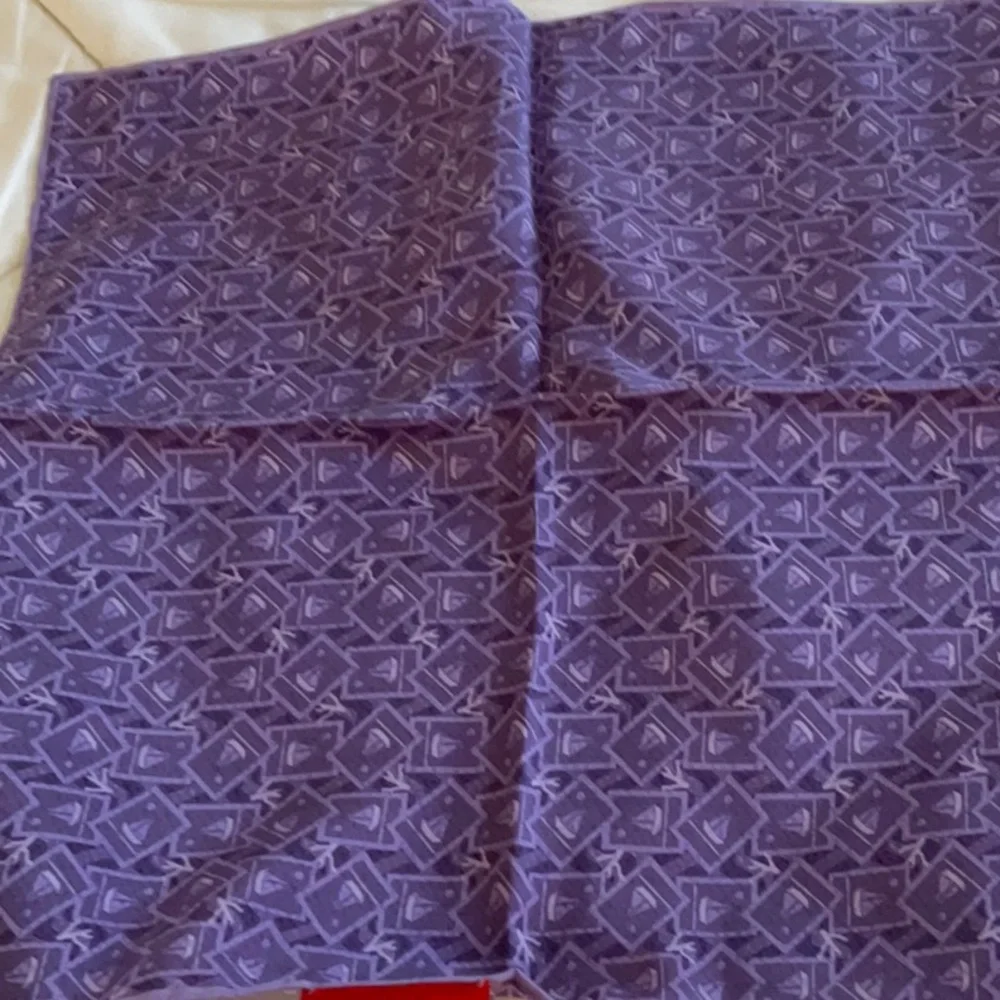 NEW ISAIA SILK POCHETTE POCKET SQUARE SCARF PURPLE SAILBOAT PATTERN